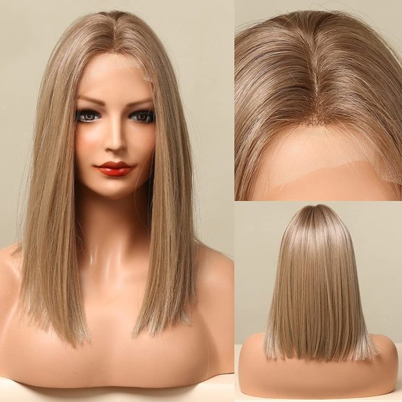 Dark Roots Ash Blonde Lace Wigs